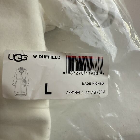 UGG Duffield Robe Womens Large Cream Fleece SOFT Comfort Classic Lux Angel Bath - Picture 16 of 16